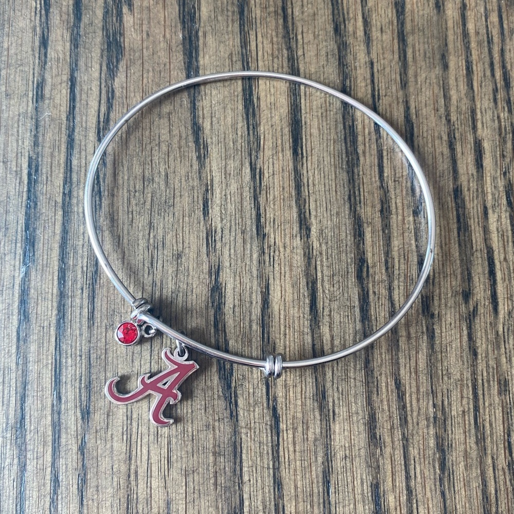 Alabama Crimson Tide Wire Bangle Bracelet sterling silver charms